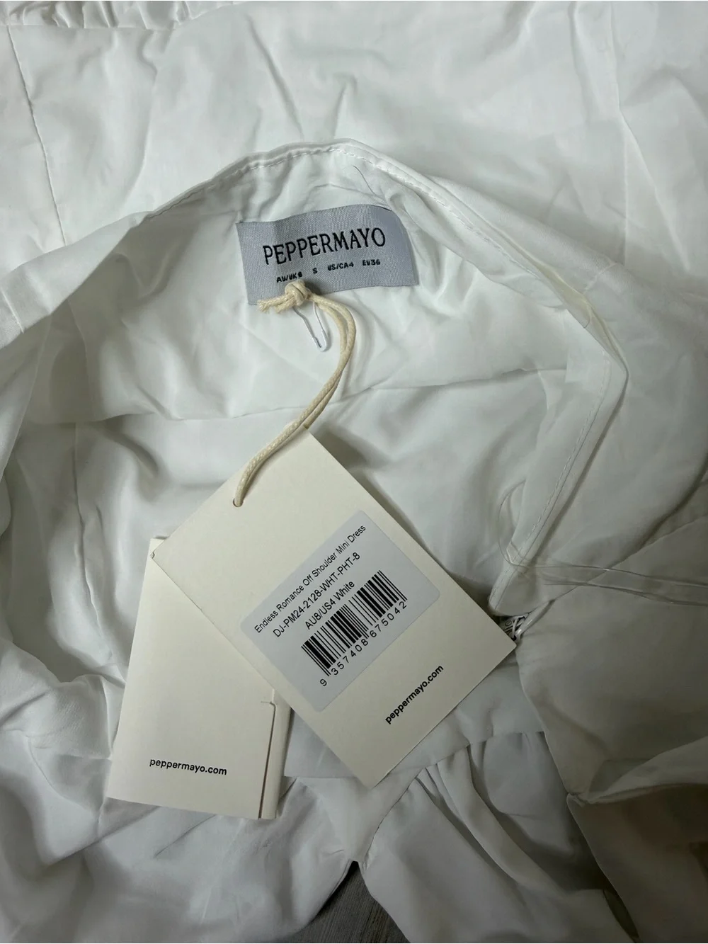 Peppermayo White Off-Shoulder Mini Dress - Picture 6 of 7